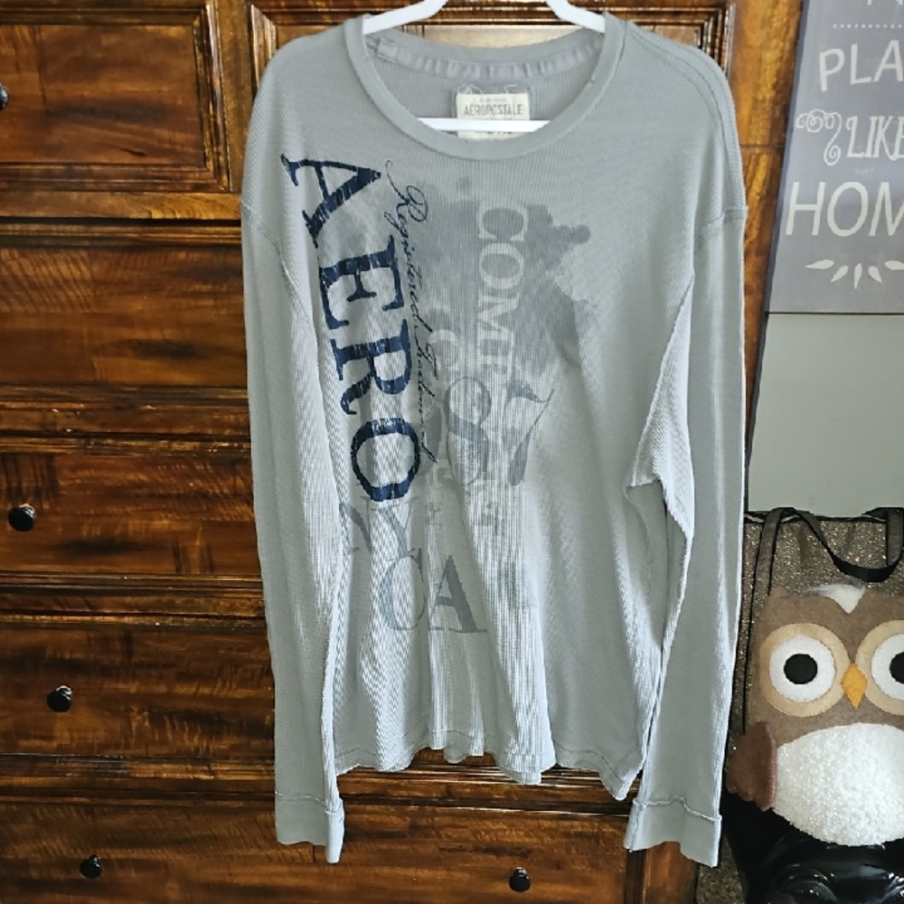 Aeropostale mens XXL long sleeve gray thermal top.